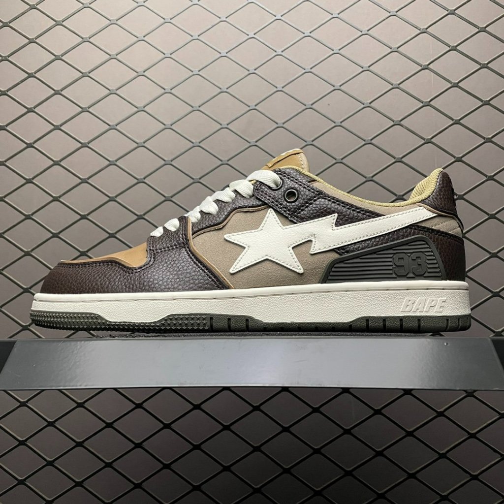 A Bathing Ape Bape Sk8 Sta Sneakers In Brown Ivory